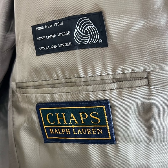 CHAPS Ralph Lauren Black & Tan Houndstooth Pure New Wool Men’s Blazer 42S - Picture 3 of 9